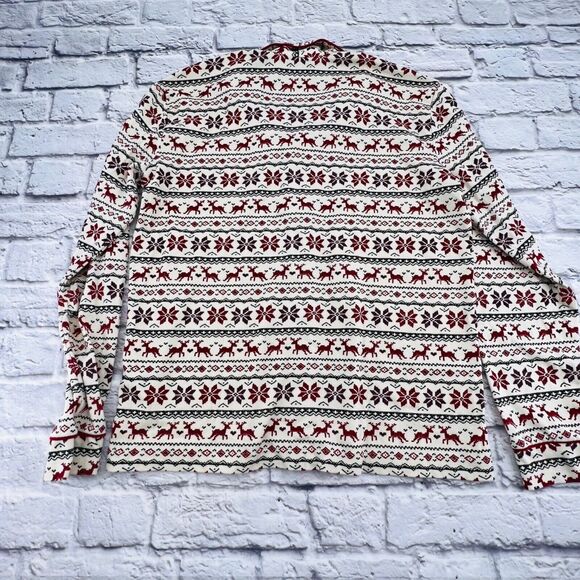 Burt's Bees Baby Pajama Shirt Large Red Green Christmas‎ Holiday Button Down - Picture 10 of 10